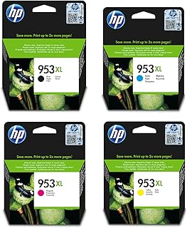 HP 953XL Pack of 4 Black Cyan Magenta Yellow Ink Cartridges High Capacity Genuine (3HZ52AE)