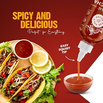 Sriracha Chili Sauce - No MSG, No Artificial Flavors or Colors, Gluten Free (Garlic, 580g)