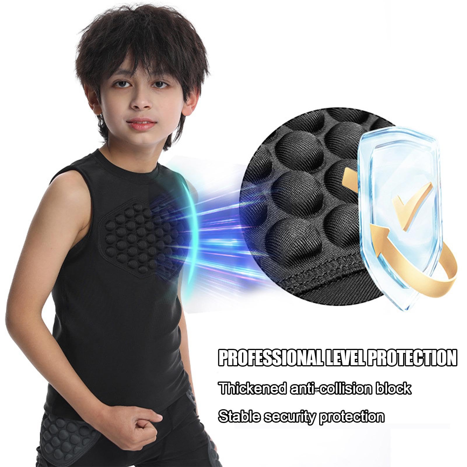 Protector de pecho para jóvenes en béisbol, equipo de seguridad para jóvenes en béisbol, protector de pecho para niños, protección de costillas para fútbol, camiseta de protección para el corazón y el