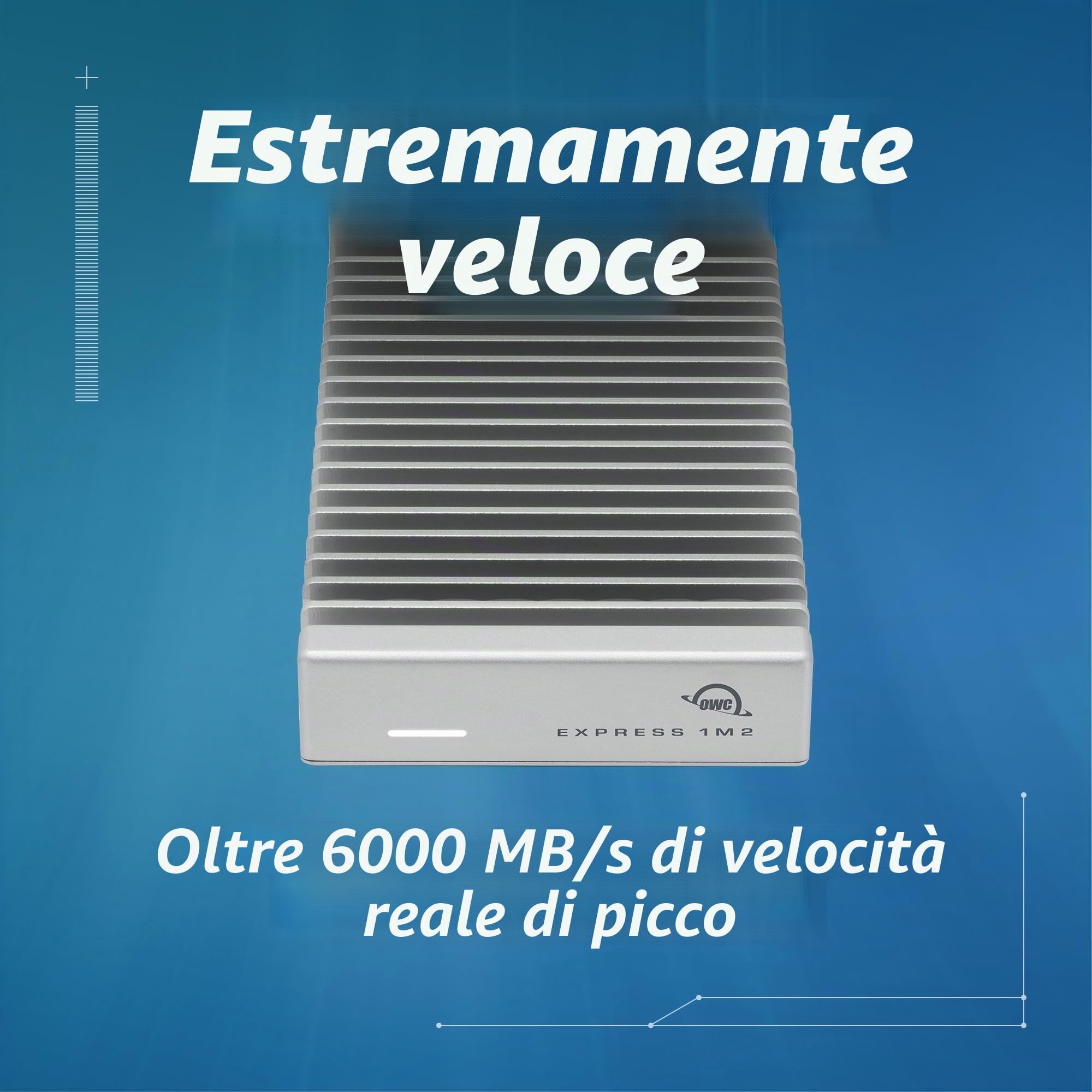 OWC Express 1M2 Enclosure USB4 80Gb/s per SSD NVMe M.2 2280/2242 – Case Esterno Ultra Veloce in Alluminio, Compatibile Thunderbolt, Mac/PC/iPad, Fai-da-te, Dissipazione Passiva