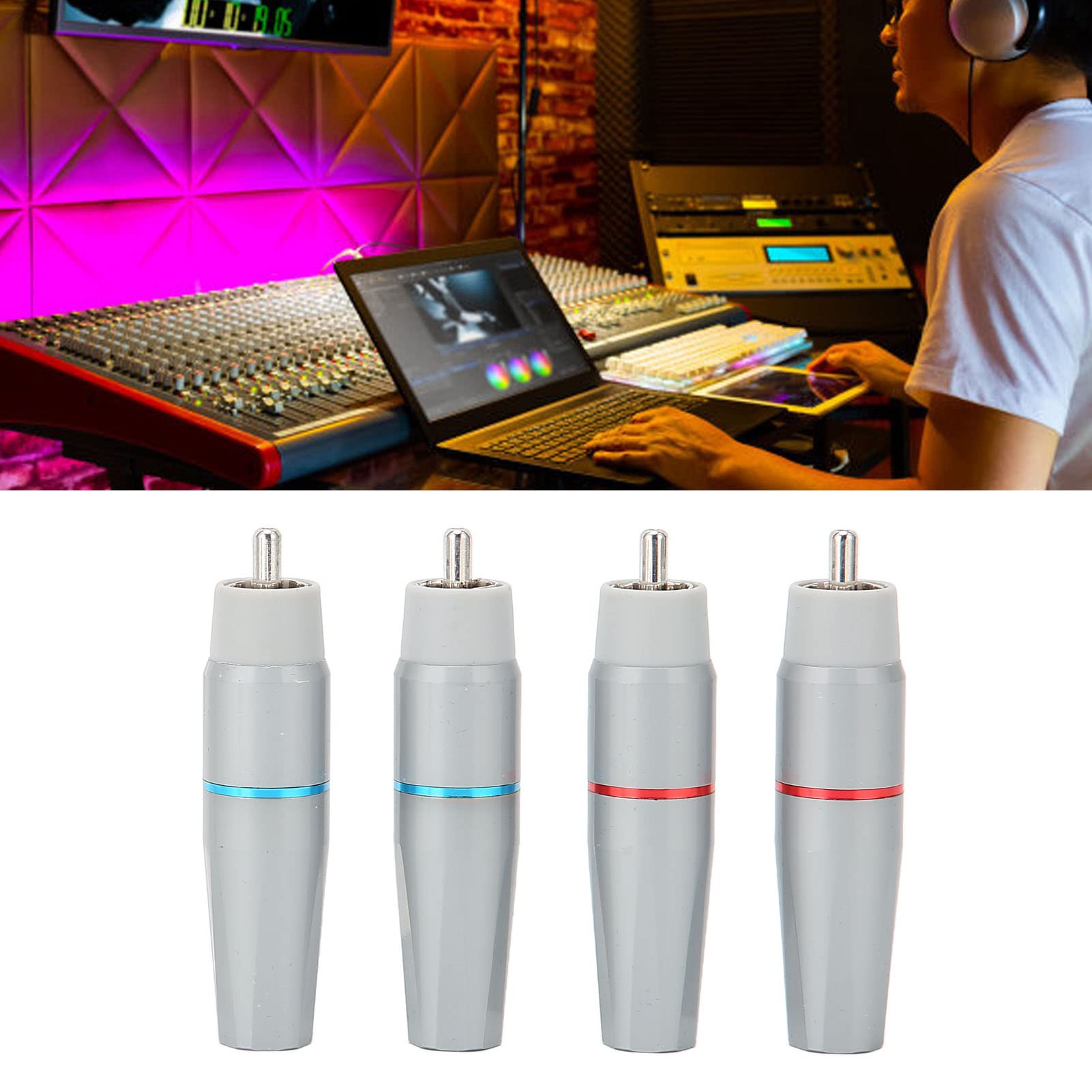 Prise RCA, A200(R) Connecteur De Câble Audio-vidéo en Cuivre Pur Plaqué à 4 Couches, Connecteur De Câble Audio-vidéo en Or à Souder