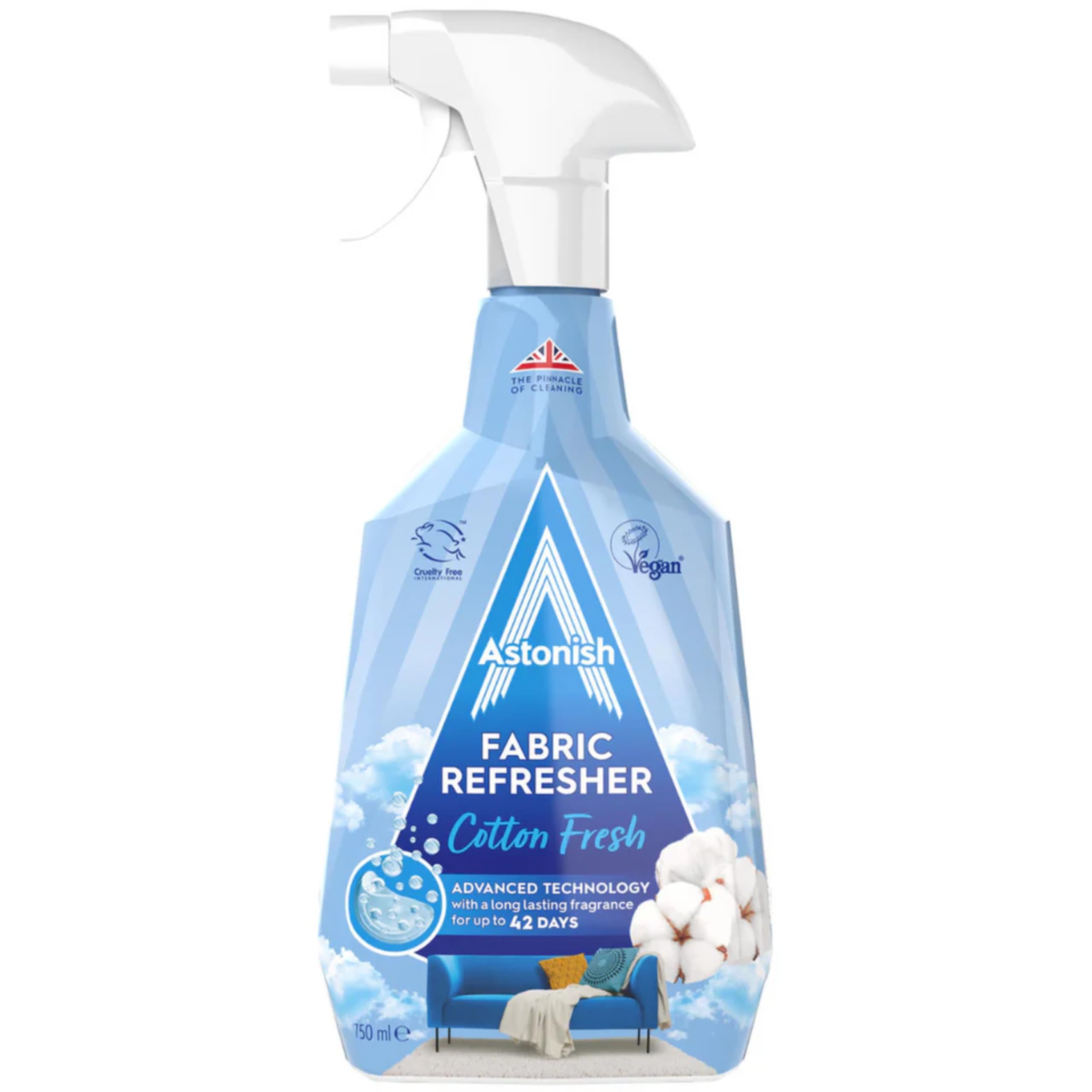 Astonish Fabric Refresher Spray for Freshening Clothes, Curtains, Carpets and Fabrics, Cotton Fresh Scent, 750ml
