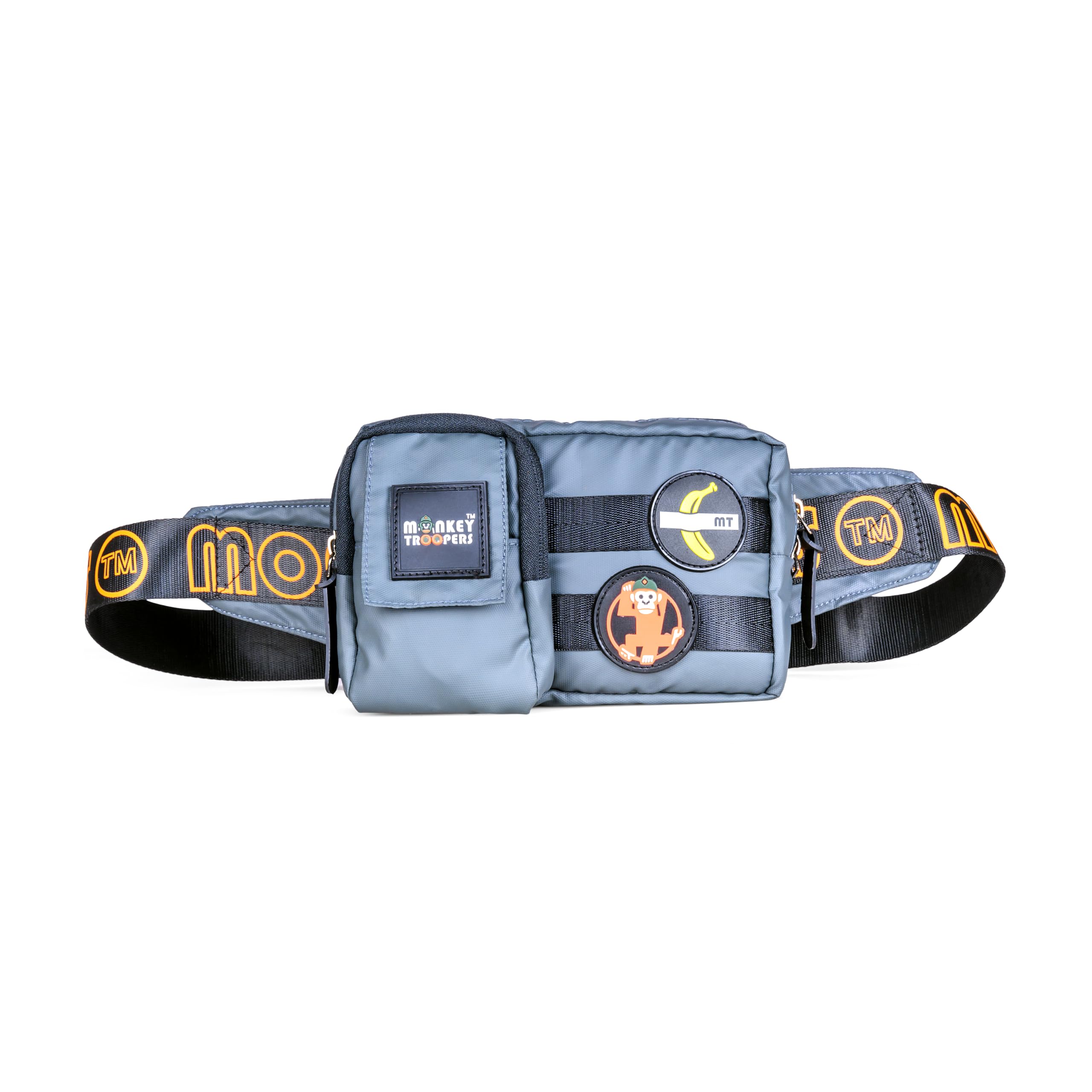 Webby Waist Bag, Crossbody, Chest Bag for Men Women Girls Boys, Lightweight, Durable, Travel, Hikking, Casual, Dailyuse, Water Resistant (Grey)