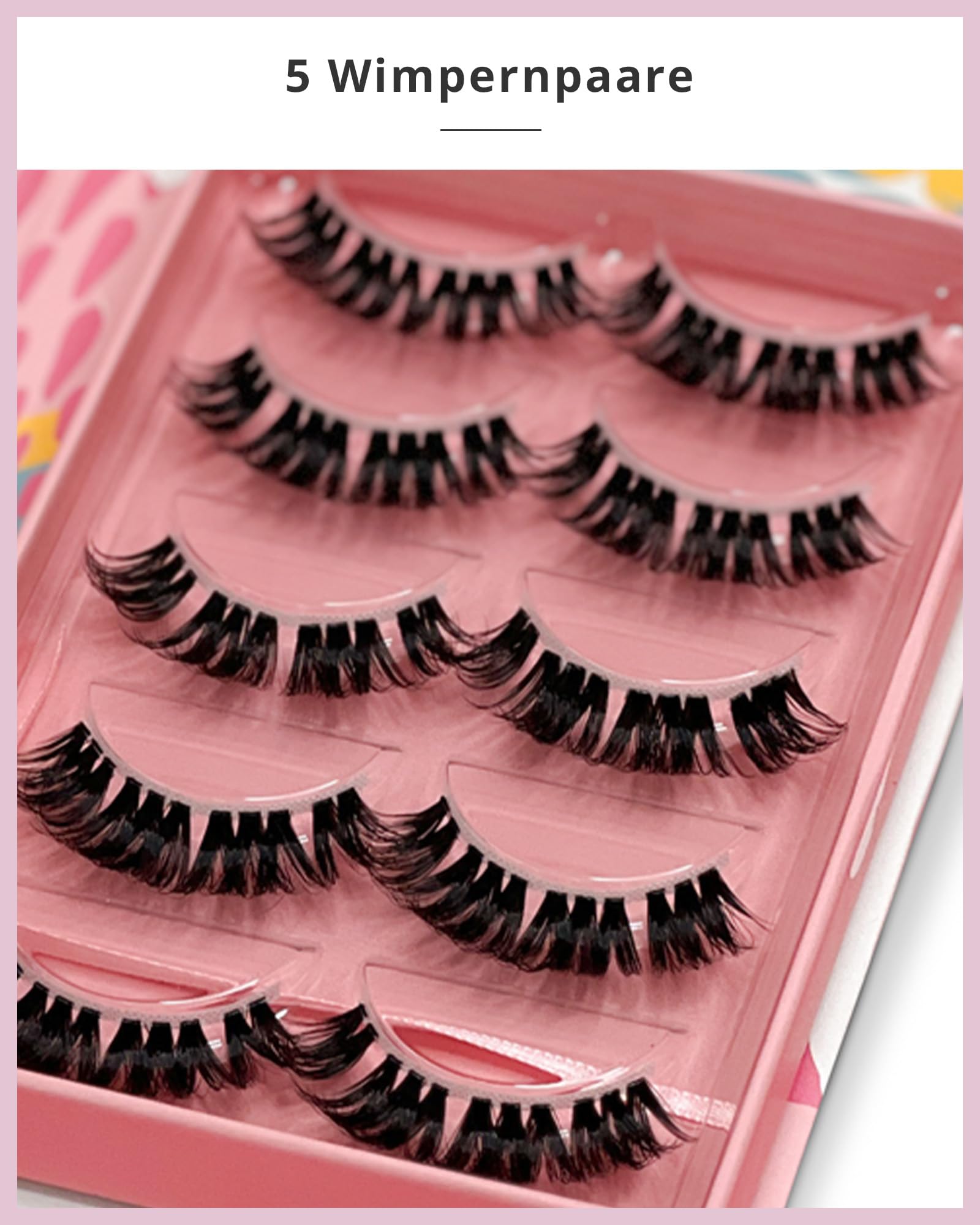 GirlGotLashes Sassy Mess Große Boxen Handgemachte Wimpernextensions Wimpernverlängerung für Zuhause 5 Wimpern-Paare Lashes mit 5-7 Tagen Halt Vegan