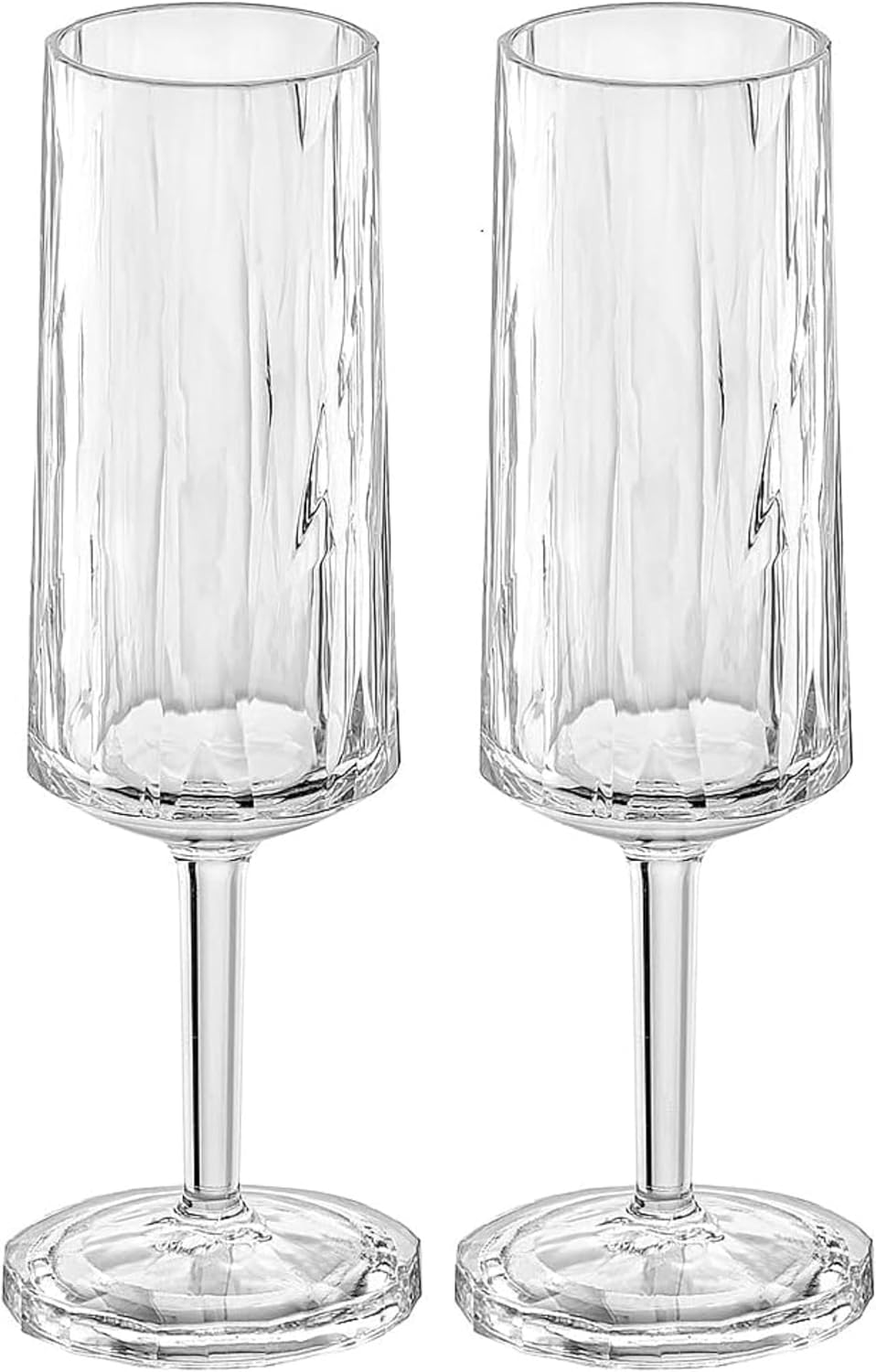 Koziol Wine Glasses Luxury Unbreakable Wine Glasses Set – 2 Pack 3.4 fl oz (100 ml) Crystal Clear Reusable Plastic Stemware – Shatterproof Wine Glasses Set of 2 for Patio, BBQ & Camping - Club No. 14