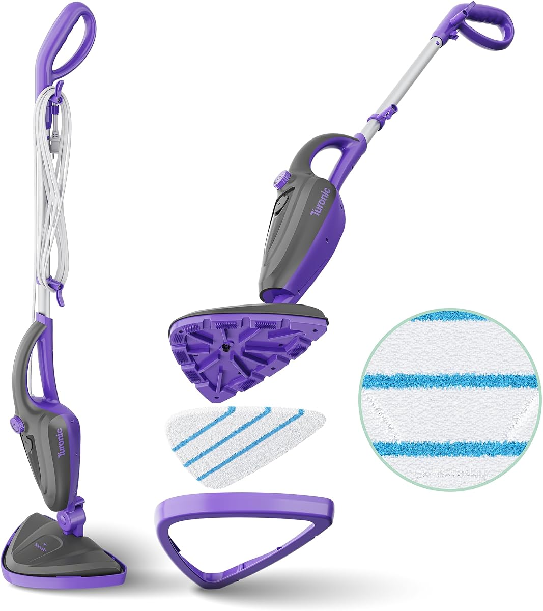 ST3 10-in-1 Steam Mop - 1500W Floor Steamer with Detachable Handle | 110°C Steam, 25-Min Runtime, Handheld Cleaner for Tile, Grout, Hardwood, Carpet, Upholstery, Chemical-Free Cleaning