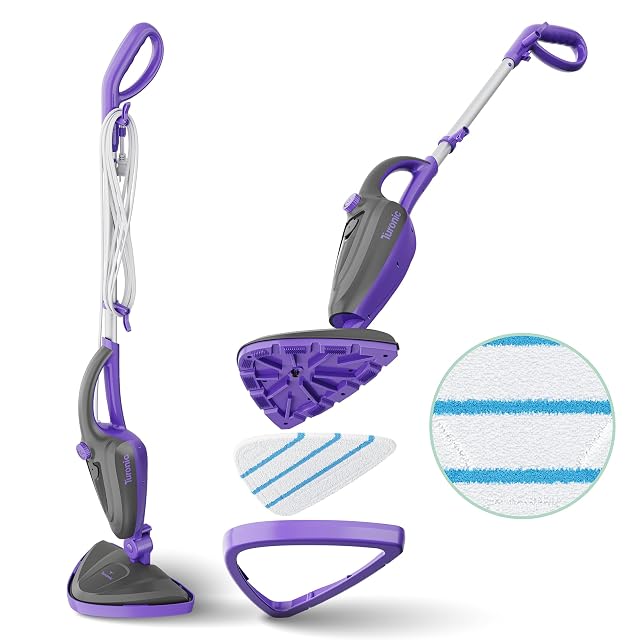 Turonic ST3 10-in-1 Steam Mop - 1500W Floor Steamer with Detachable Handle 110 C Steam 25-Min Runtime Handheld