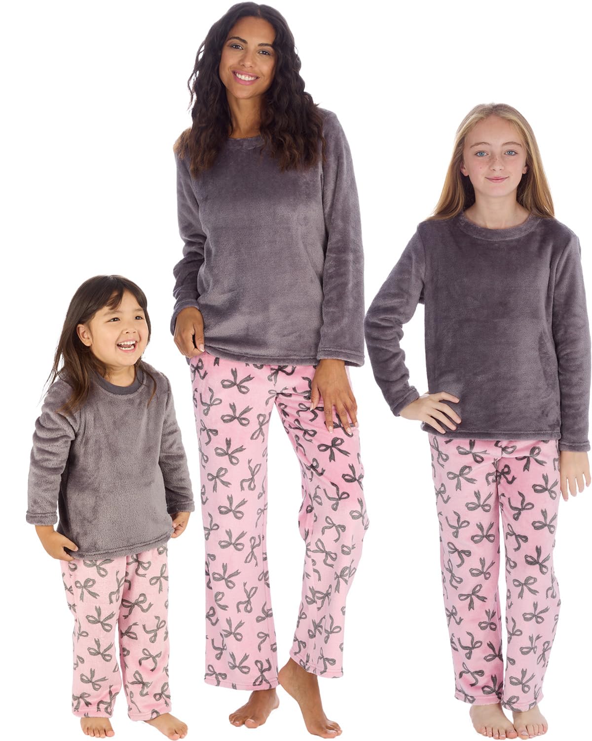 Undercover Ladies Soft Fleece Pyjamas 34B2142 Charcoal Bows L