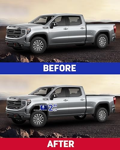 Miniatura 41 de Richeer Kit de elevación de nivelación delantera de 3 pulgadas compatible con Silverado/Sierra 1500 2007-2024, kit de elevación de nivelación