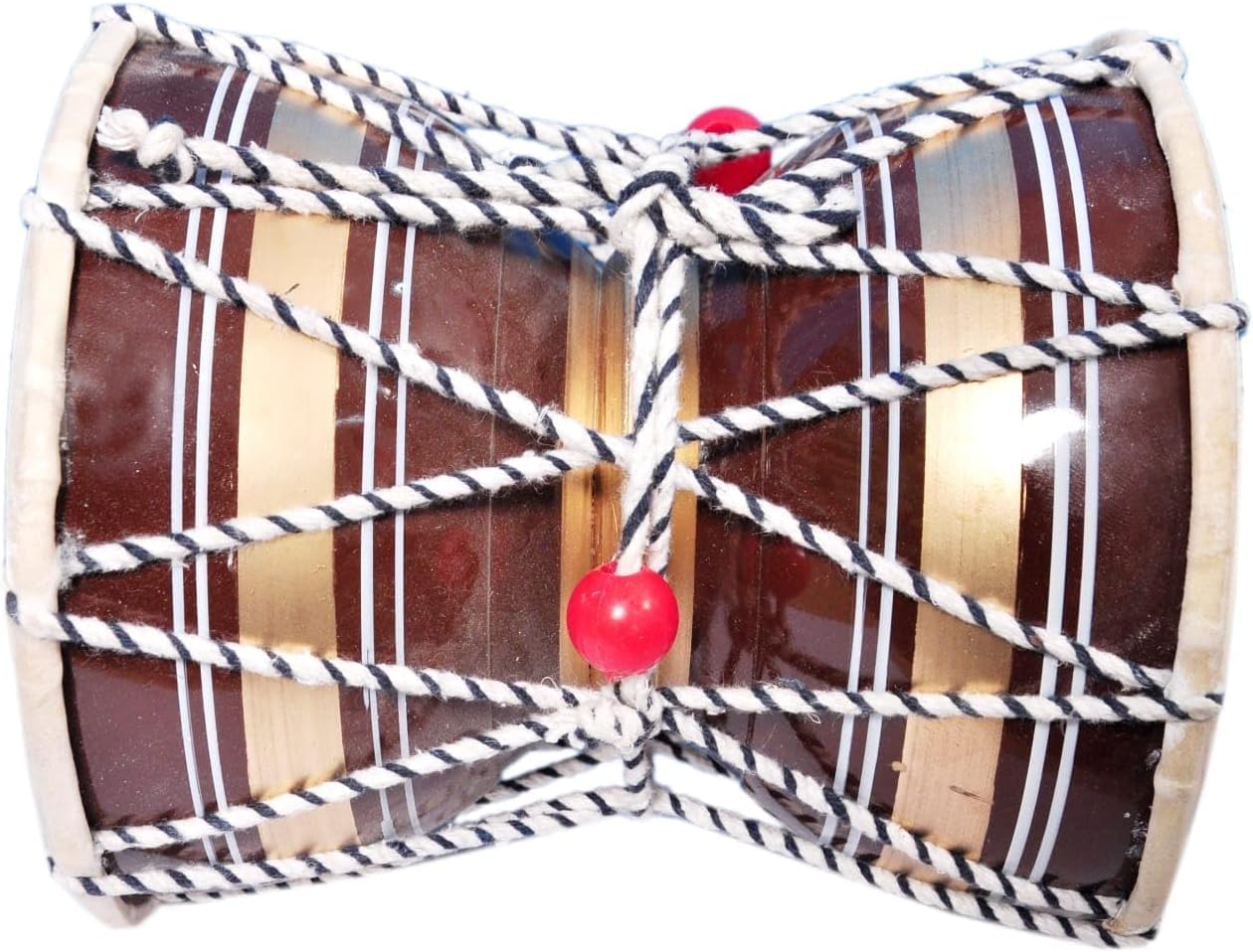 Dmrou Wooden Hand Percussion Handmade Indian Musical Instrument 8 inch Maroon