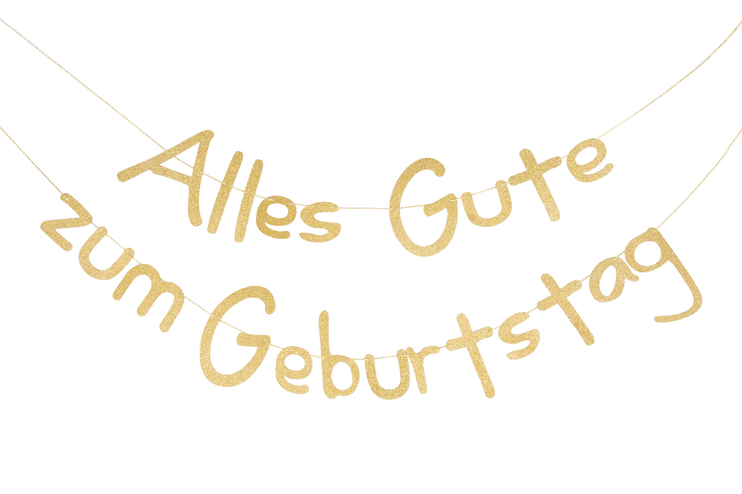 SUNBEAUTY Gold Glitter Girlande Glitzer Banner Mottoparty Dekoration