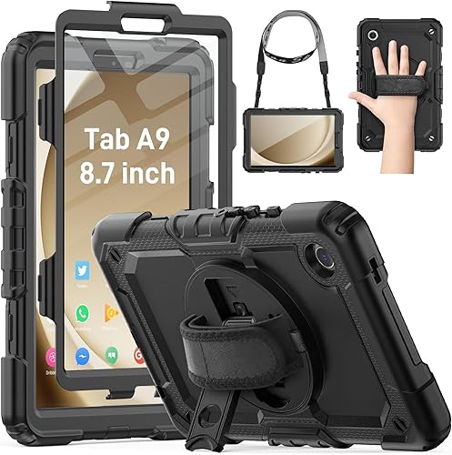 Miniatura 18 de HXCASEAC Funda para Samsung Galaxy Tab A9+ Plus de 11 pulgadas, protectora con protector de pantalla/correa de mano/soporte para bolígrafo,