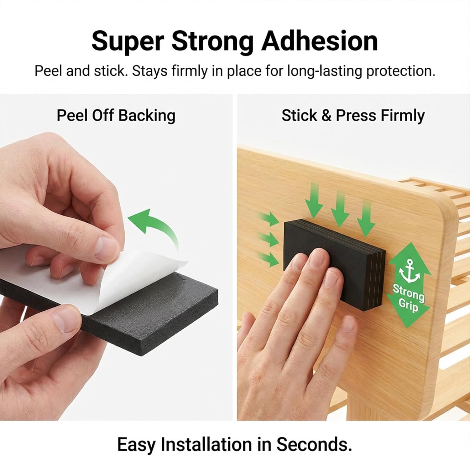 54 Pcs Furniture Wall Protectors, EVA Foam Anti Shake Furniture Pads Black Headboard Stoppers for Chair Legs Table Legs Anti-Vibration and Headboard Bumpers for Any Furnitures, 5mm