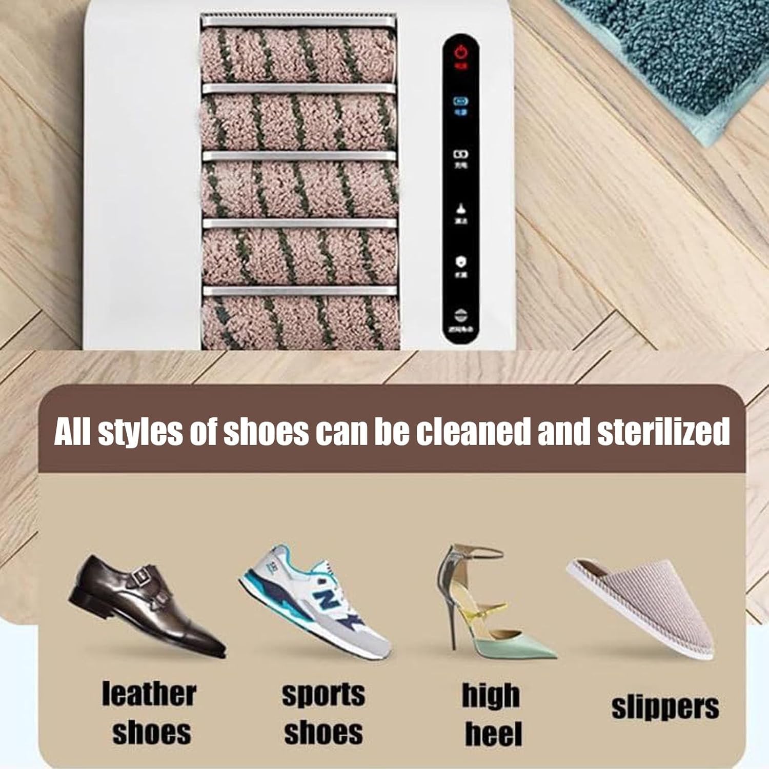 Stainless Steel Shoe Polisher, Automatic Induction Shoe Polisher, Electric Shoe Polisher, Double Buffer Shoe Polisher, Suitable for All Leather Shoes