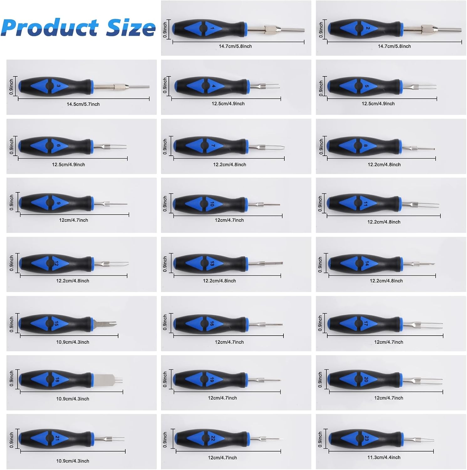 23PCS Universal Terminal Removal Tool Kit，Wire Connector Removal Pin Electrical Terminal Removal, Terminal Release Electrical Connector Removal Tool Kit for American Domestic and Imported Vehicles