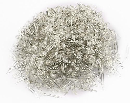 IIVVERR 1000pcs 0.118in Transparente LED Bombilla 2 Terminales Amarillo Luz Emisor Diodo para LED Lmap (1000 Unids 0.118in Transparente LED Bombilla