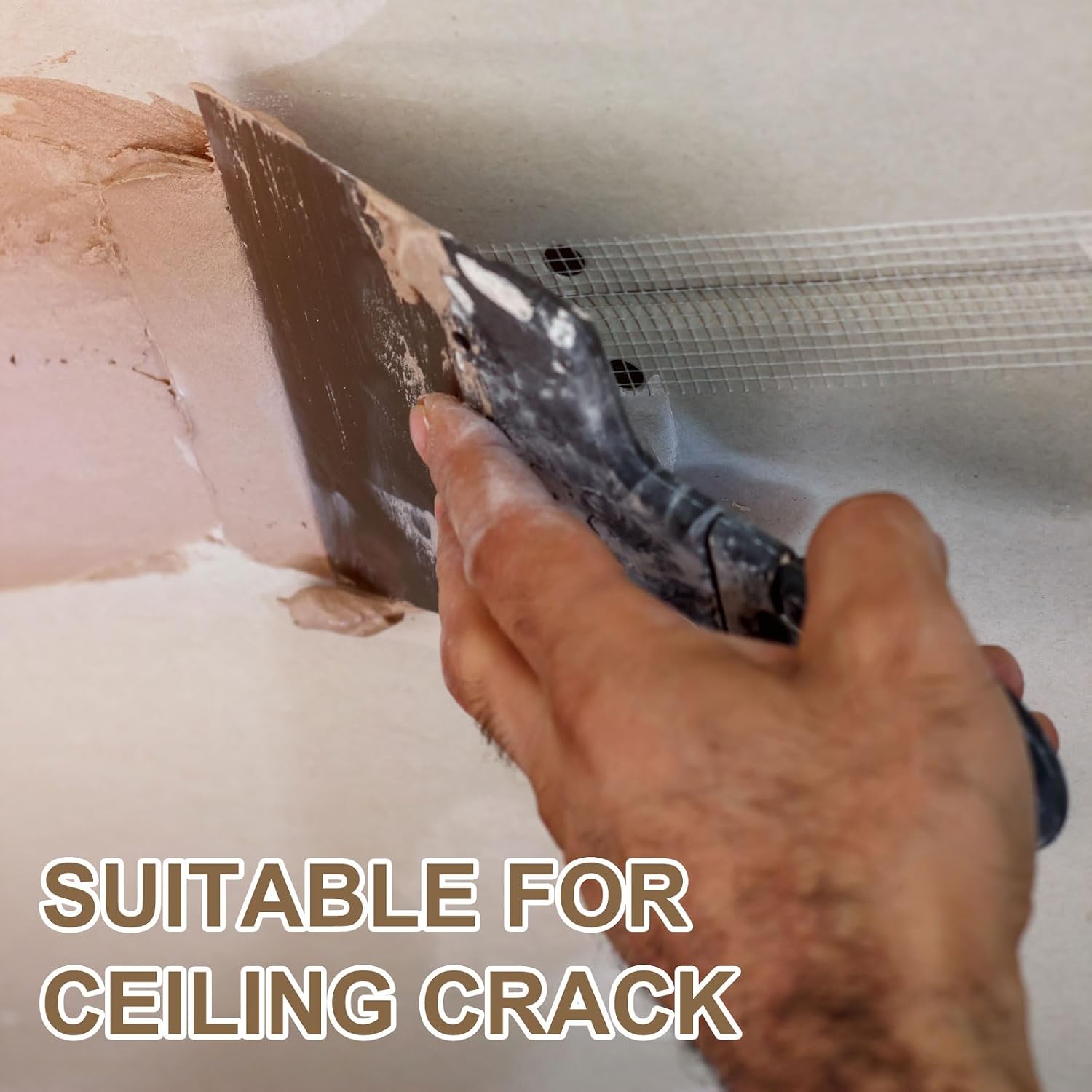 PATIKIL Drywall Repair Mesh Tape, 1.8 Inch x 98 ft Fiberglass Repair Patch Self-Adhesive Dry Wall Joint Tape 13 Mesh Wall Hole Crack and Seam Patch, White
