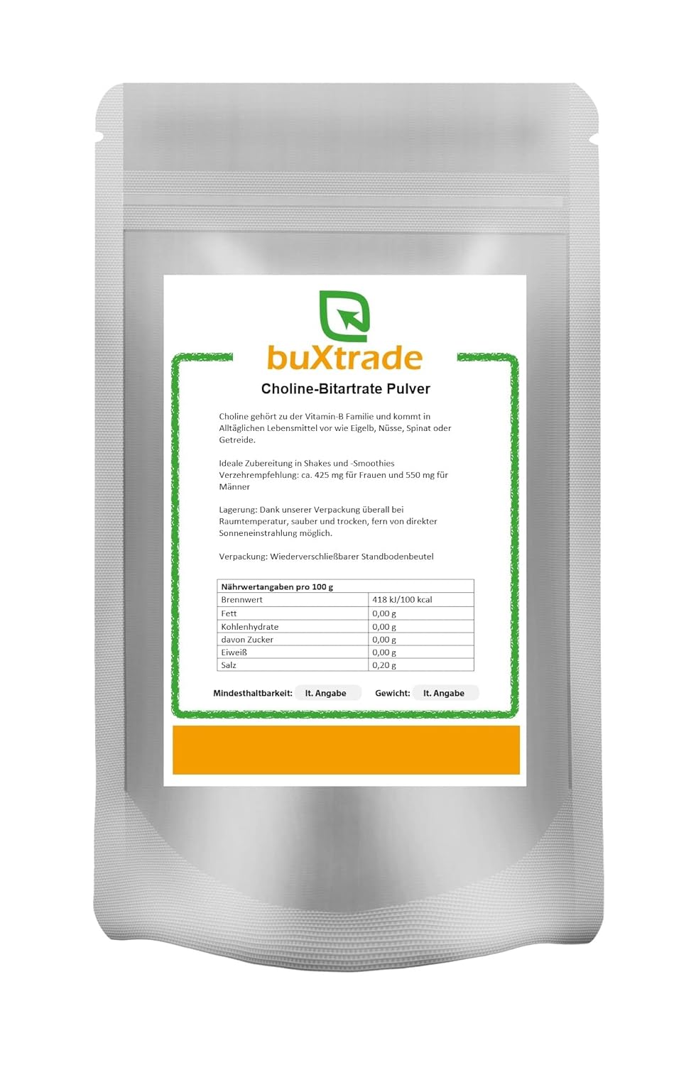 25 kg Choline Bitartrate Pulver NonGMO Cholin Vitamin B4