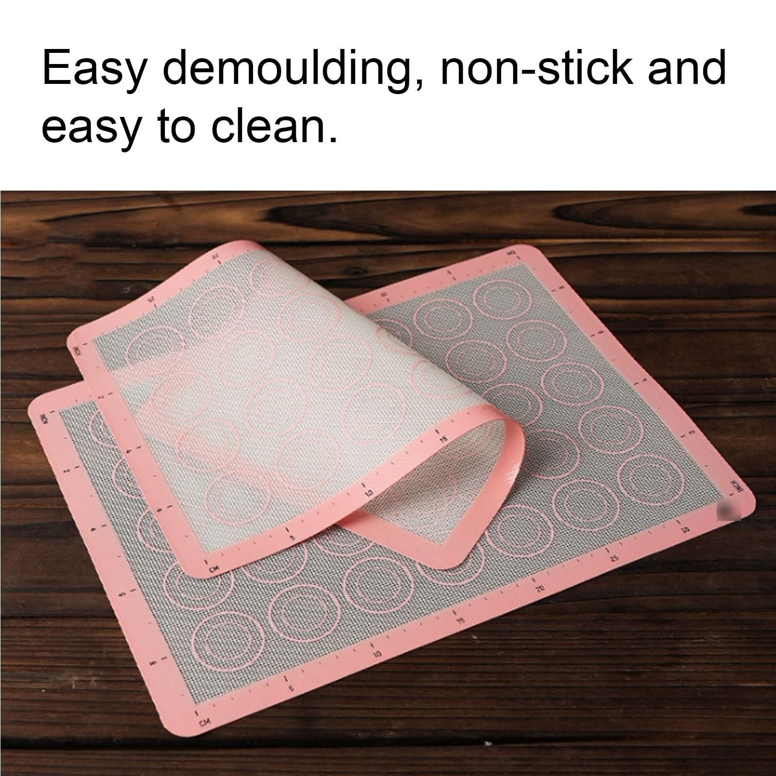 Wiederverwendbar Fiberglas-Silikon-Backmatte, antihaftbeschichtet, dick, doppelte Skala, leicht zu reinigen, wiederverwendbare Silikon-Backmatte Klebt nicht(43cm/16.9in)