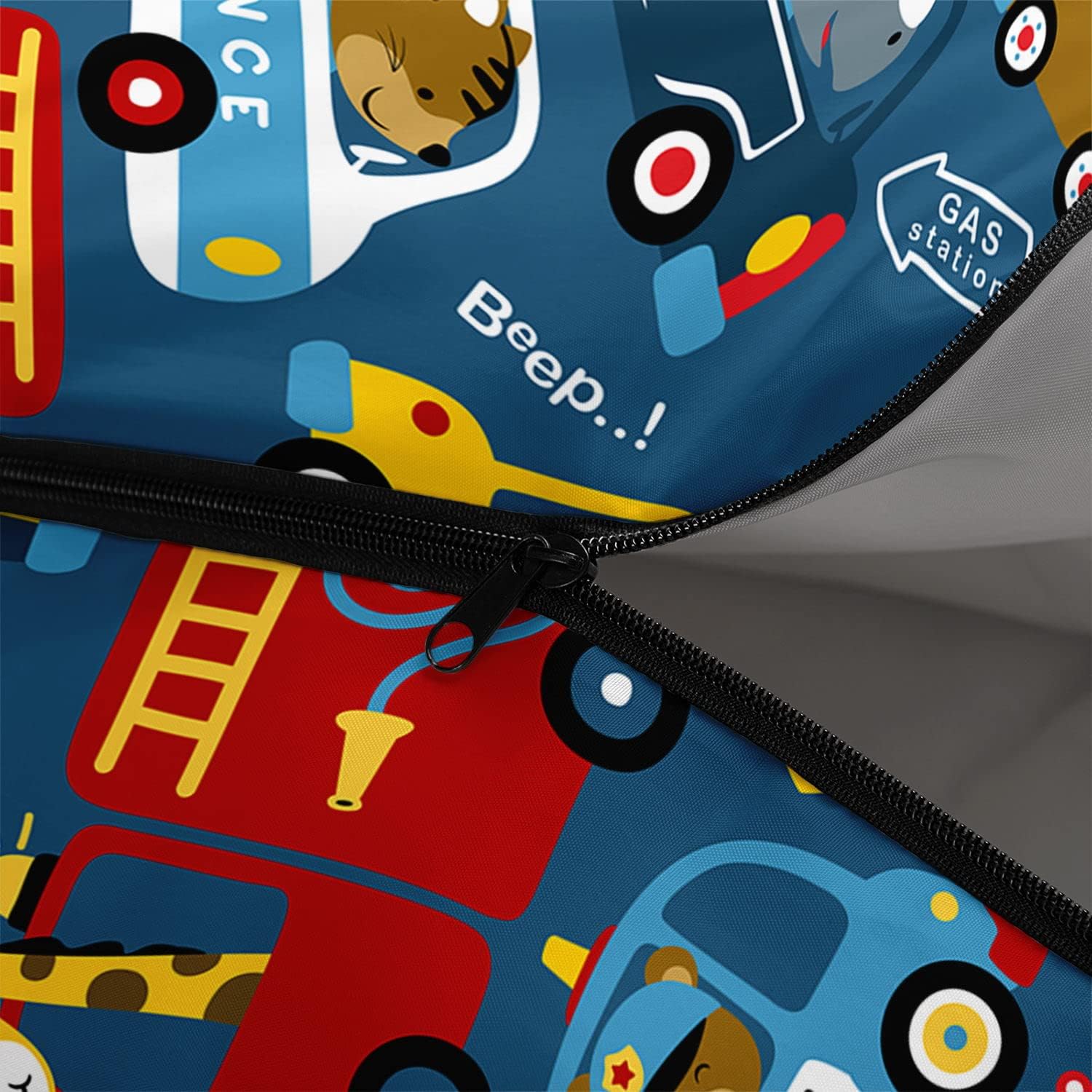 Kids Sleeping Bag for Boys Girls,Animals Toy Cars Print-Lightweight Warm Portable Outdoor Indoor-Waterproof Cold Weather Resistant Sleeping Bag for Camping Hiking(Cars)