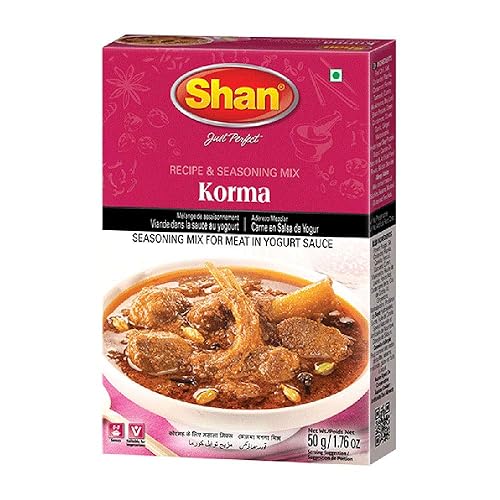 Shan Korma - Mezcla de recetas y condimentos de 1.76 onzas (1.76oz) - Polvo de especias para carne tradicional en salsa de yogur, adecuado para