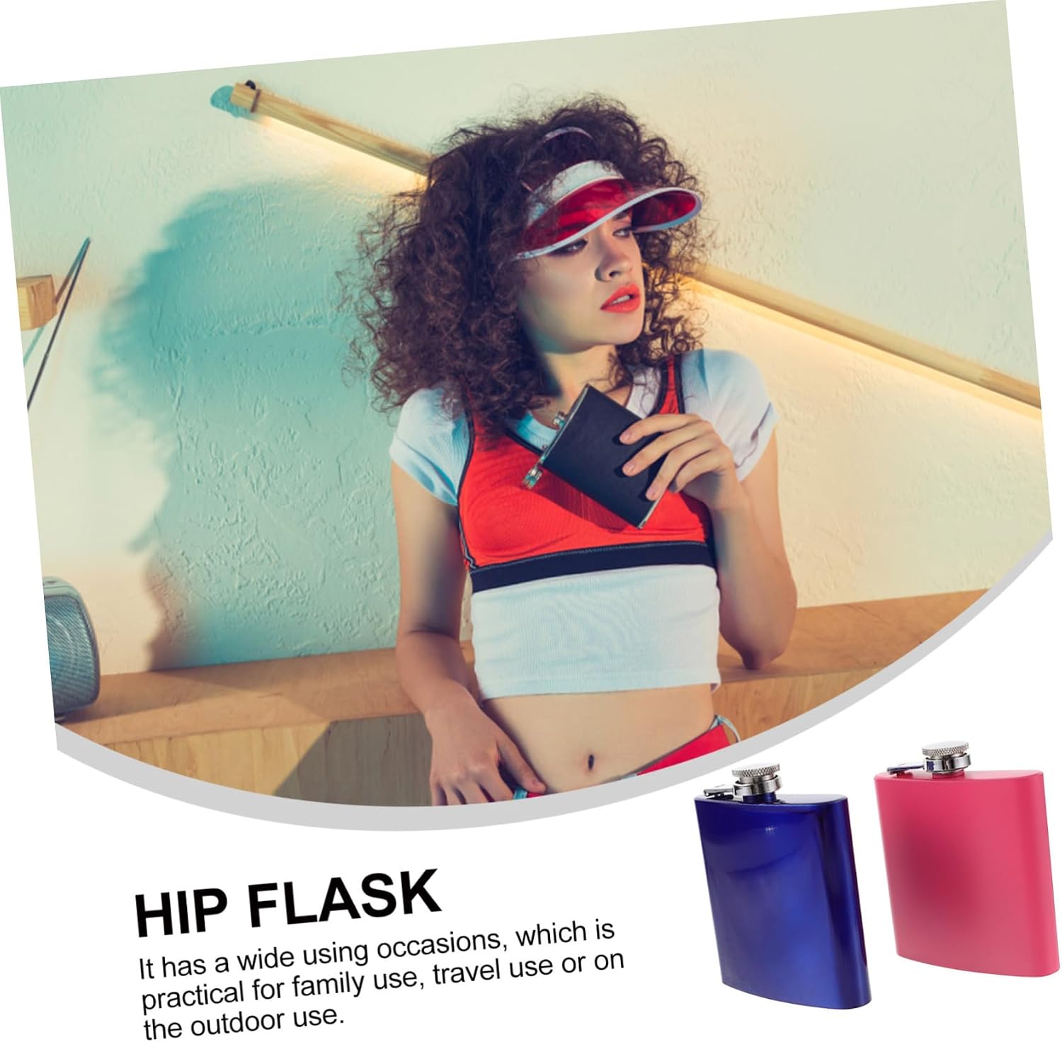 Ciieeo 2pcs Portable Stainless Steel Hip Flask Liquor Container for Outdoor Camping Hiking and Boating Lightweight and Whiskey Flask for Men
