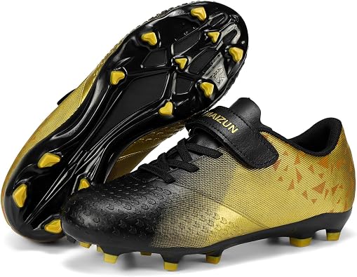 Moodeng Kids Soccer Cleats Youth Football Shoes Lightweight Firm Multi Ground Cleats for Boys Girls Little Kid/Big Kid