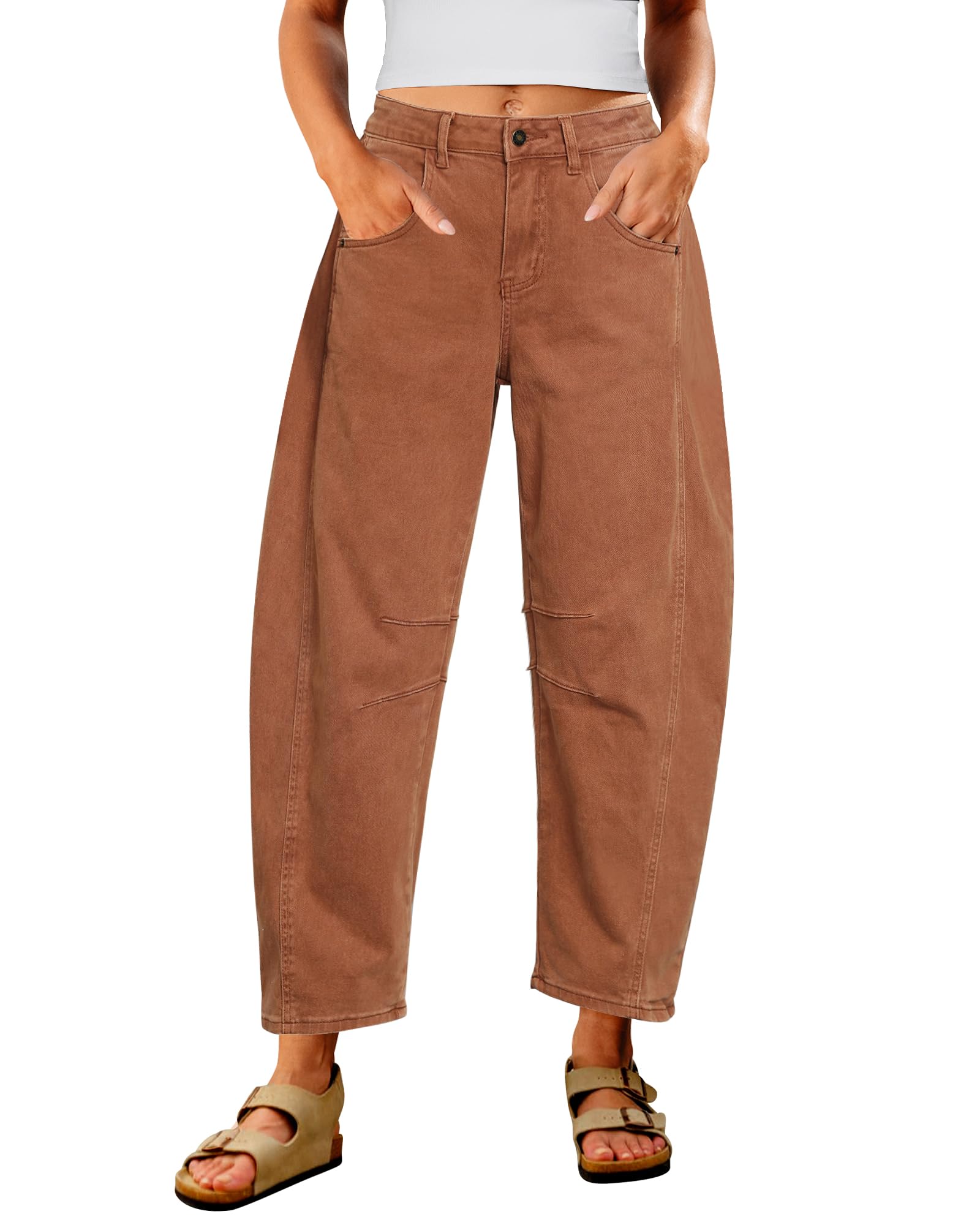 Utyful Distressed Barrel Jeans