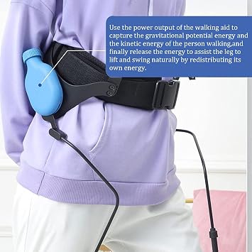 Exoskeleton Power Walking Aid, Lower Rehab Trainer, 30% Effort Reduction, Mobility Support for Stroke/Hemiplegia Rehab, Hiking, Travel (Black M) (Blue Small)