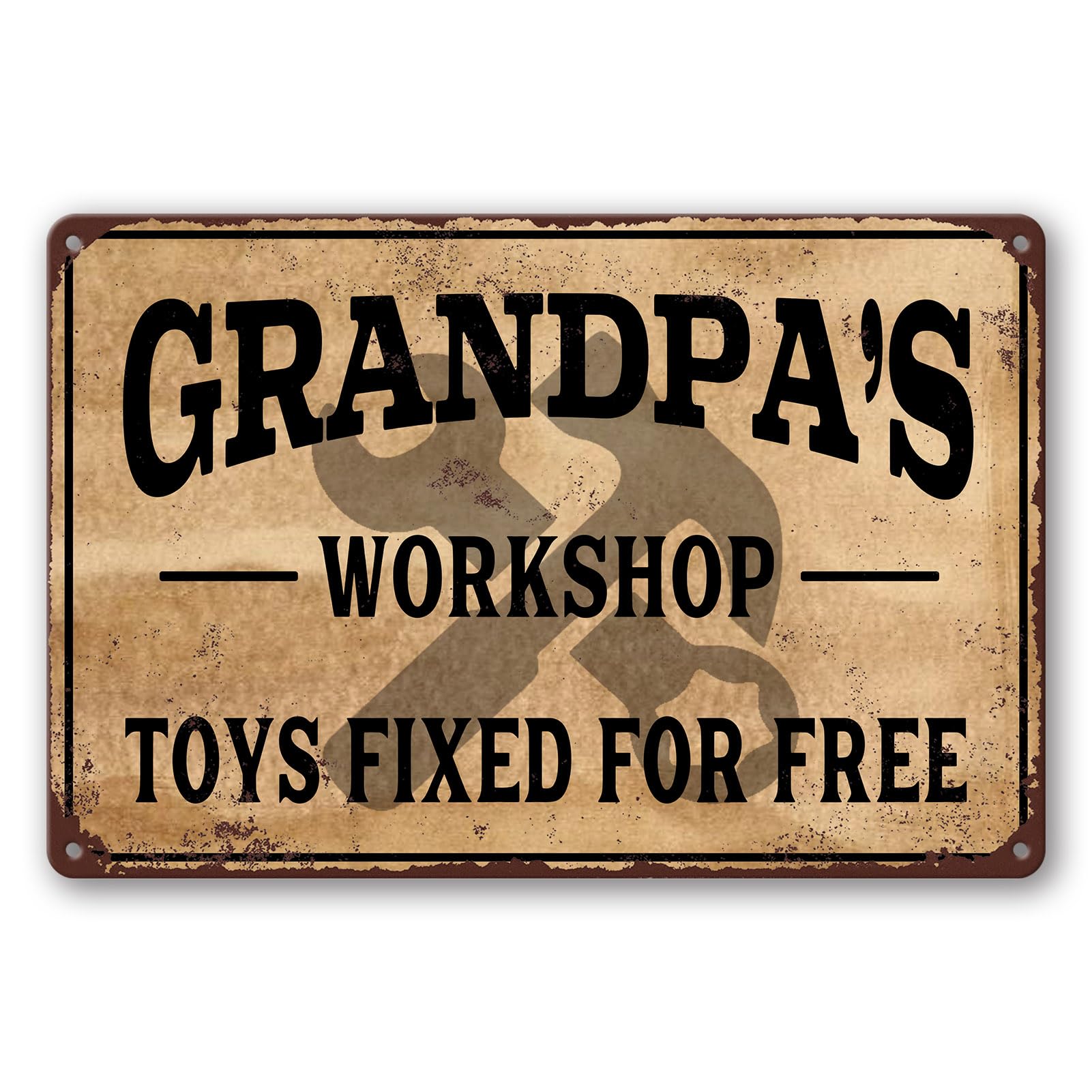 Metal Sign Papa'S Workshop Decor Funny Garage Decor Signs Grandpa'S Workshop For Dad Mechanic Cool Work Shop Metal Tin Sign Birthday Shop Funny Christmas Tinplate Picture Signs Vintage Halloween 8"x12