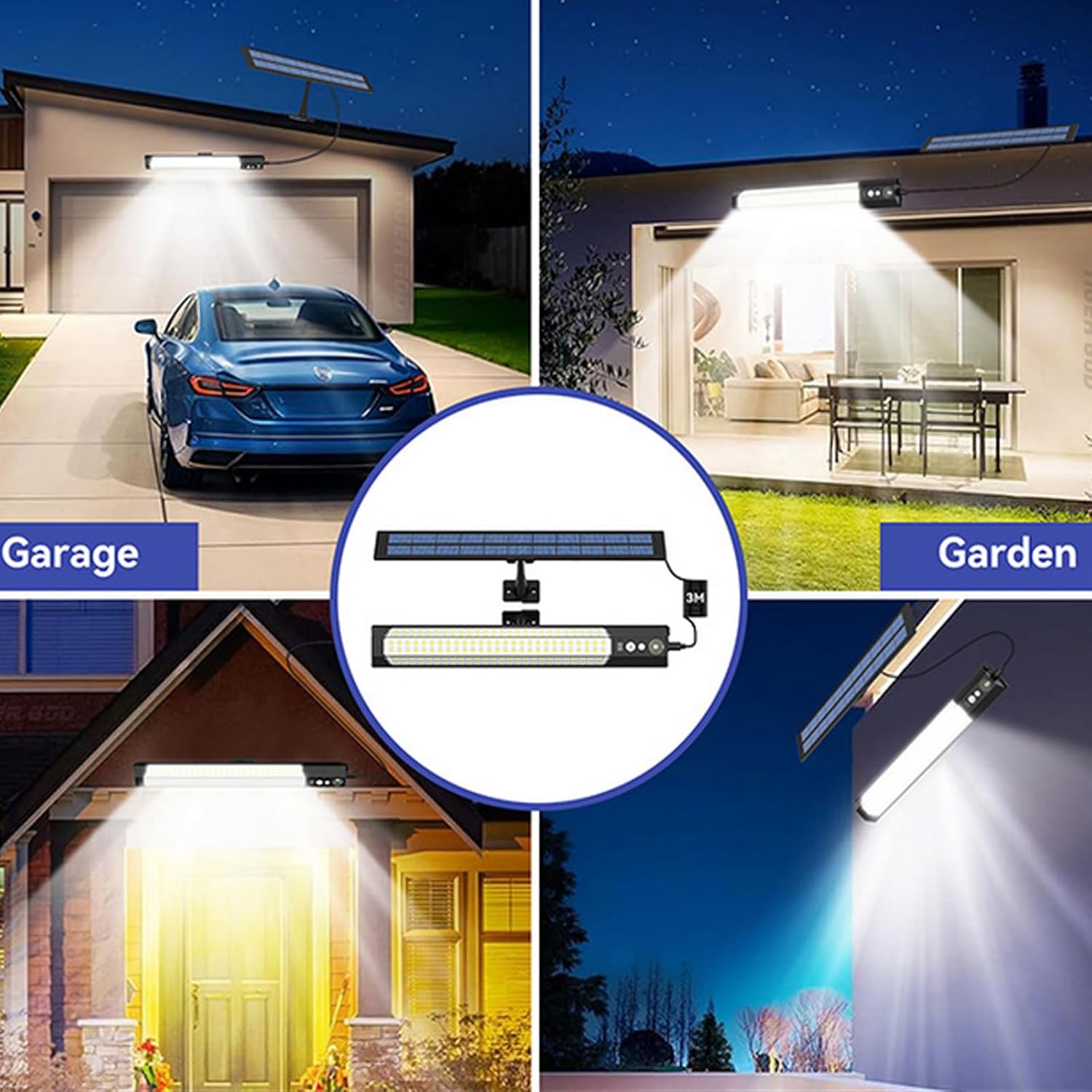 Aolyty Solar Pendant Light Dual Head with Remote, 3 Lighting Modes, Motion Sensor Outdoor Hanging Camping Light, Waterproof Solar Shed Lights for Patio, Barn, Garage, Camping, Workshop