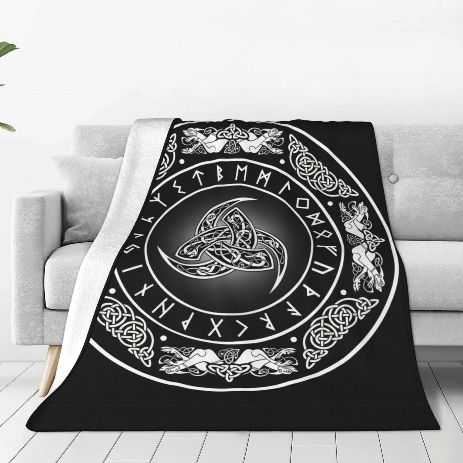 Asbwuo As Pic Celtic Trinity Knot Throw Blanket,Lightweight Soft Flannel Blankets For Bed,Sofa,Couch,Camping For All Season