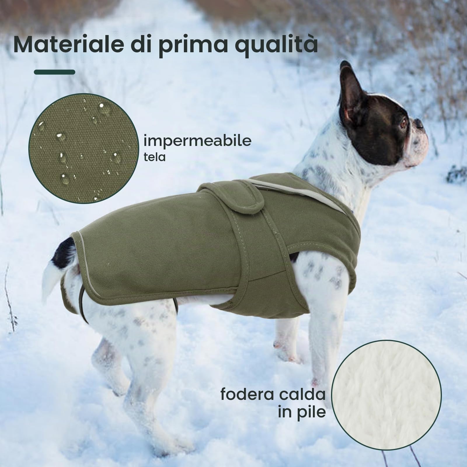 Kuoser Cappotto impermeabile per cani Giacca per cani per cani piccoli e di taglia media, Cappotto invernale in tela riflettente per cani di taglia grande Cappotto per cani Giacca in pile per cuccioli