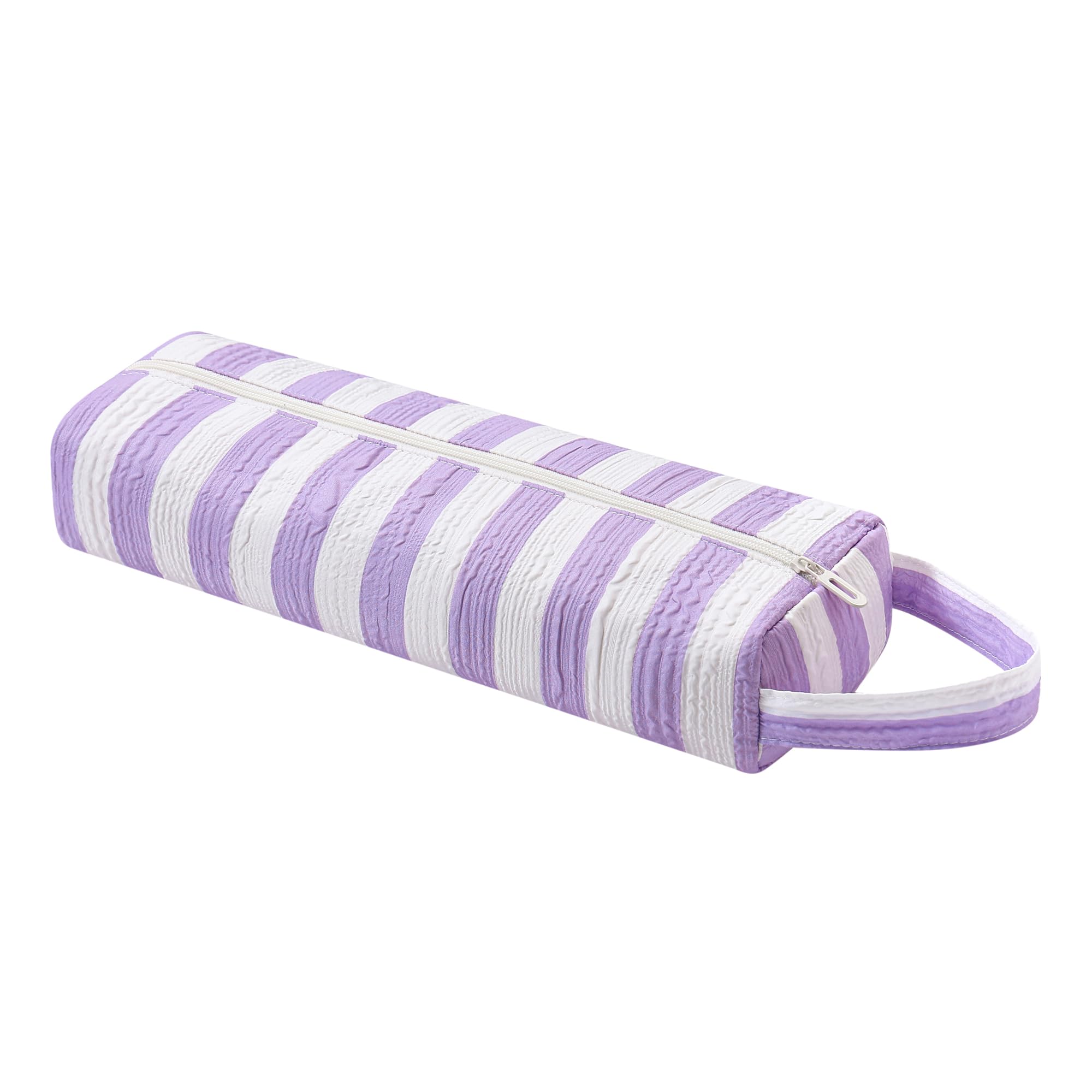RSRSLEII Striped Hair Tools Travel Bag, Portable&amp;Foldable, Purple&amp;White