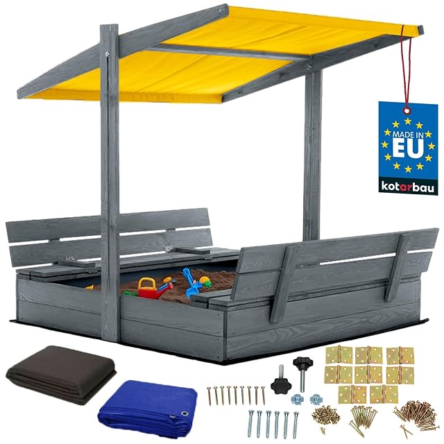 KOTARBAU® Arenero Infantil, Madera, 120 x 120 cm