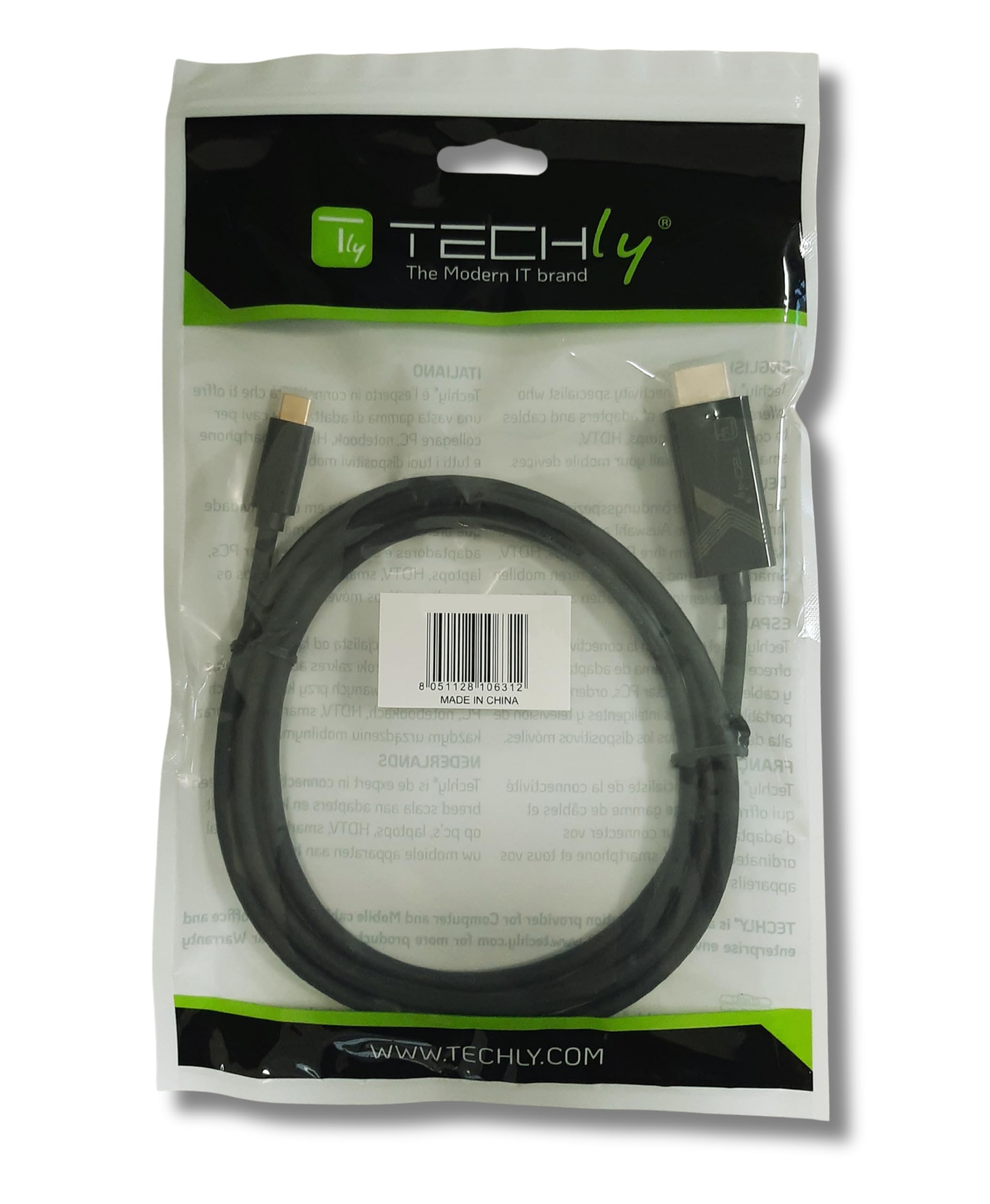 TECHLY 361889 Kabel USB-C™ Męski na HDMI 2.0 4K Męski 5m Czarny