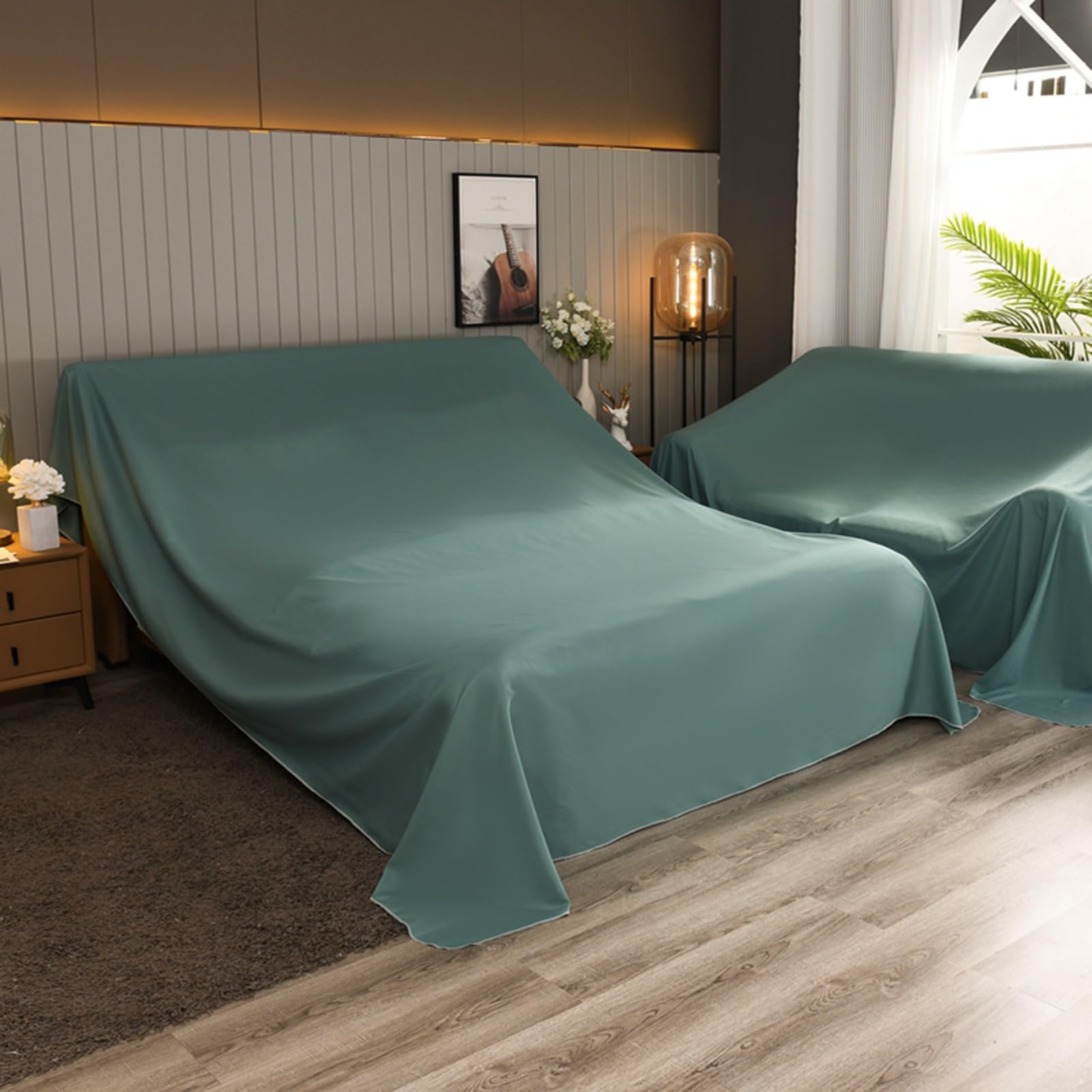 Housse de protection de canapé verte en tissu brossé doux pour votre salon et voiture 120x100
