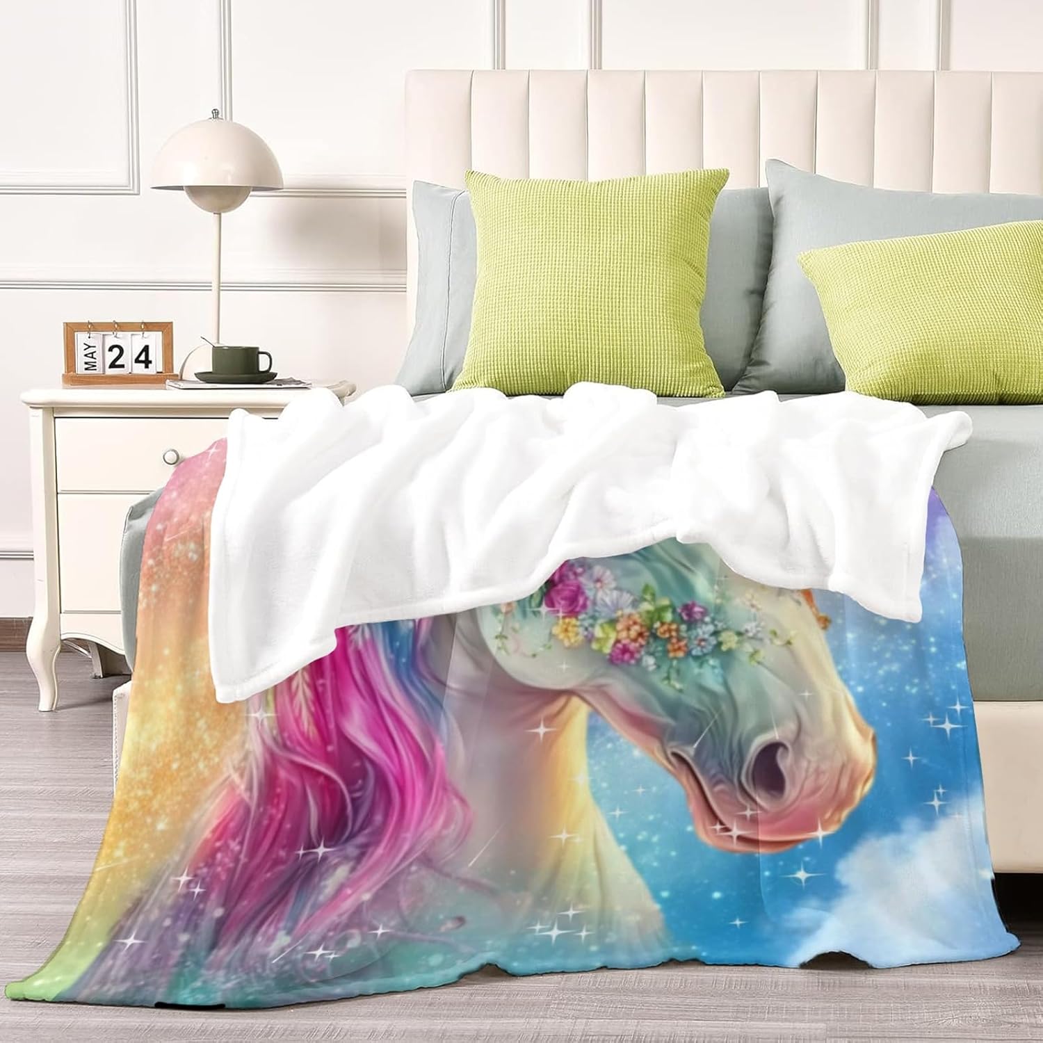Custom Unicorn Blanket for Girls Personalized Baby Blanket with Name Customized Toddler Throw Blanket Receiving Swaddle Blanket for Kids Toddler Newborn,Unicorn Gifts for Girl Baby Shower Birthday