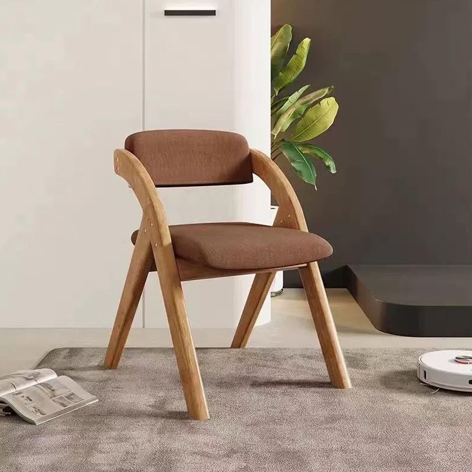 Chaise pliante en bois confortable avec son coussin préinstallé intégré
