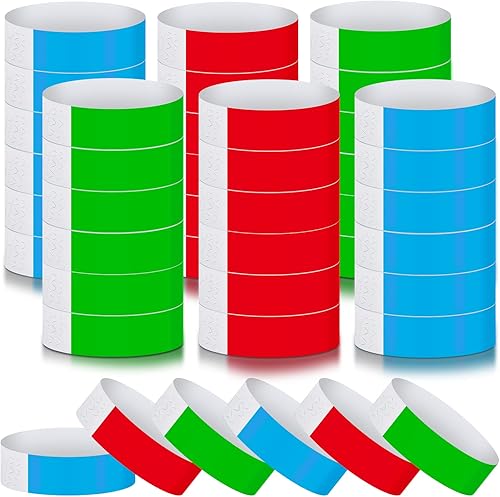 Epakh 600 pulseras de papel de neón, impermeables, para eventos, ligeras, para conciertos, pulseras adhesivas de color neón para fiestas
