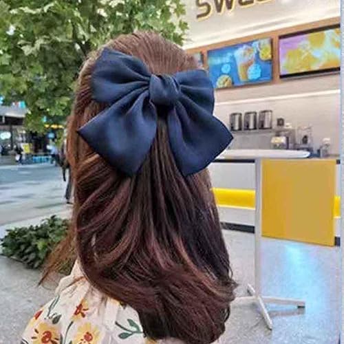Miniatura 5 de Lazos de satén para el cabello, pinzas para el cabello, clip de cinta para el cabello, clip grande de color sólido, horquilla para cabello francés,