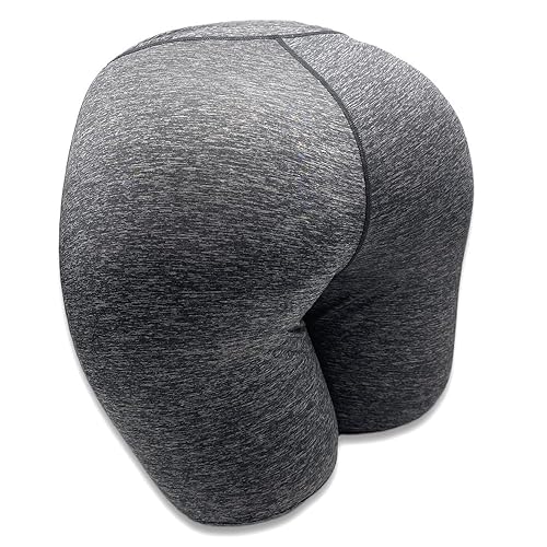 Buttress Pillow - Natural, Soft, Supportive, Ergonomic Butt-Shaped Pillow for All Sleepers with Yoga Pant Cover - Relieves Stress and Anxiety - ORT (Extra Large) - Charcoal