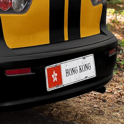 Miniatura 6 de Placa de matrícula delantera de Hong Kong con bandera nacional de Hong Kong, placa de matrícula personalizada de ciudad personalizada, regalo de