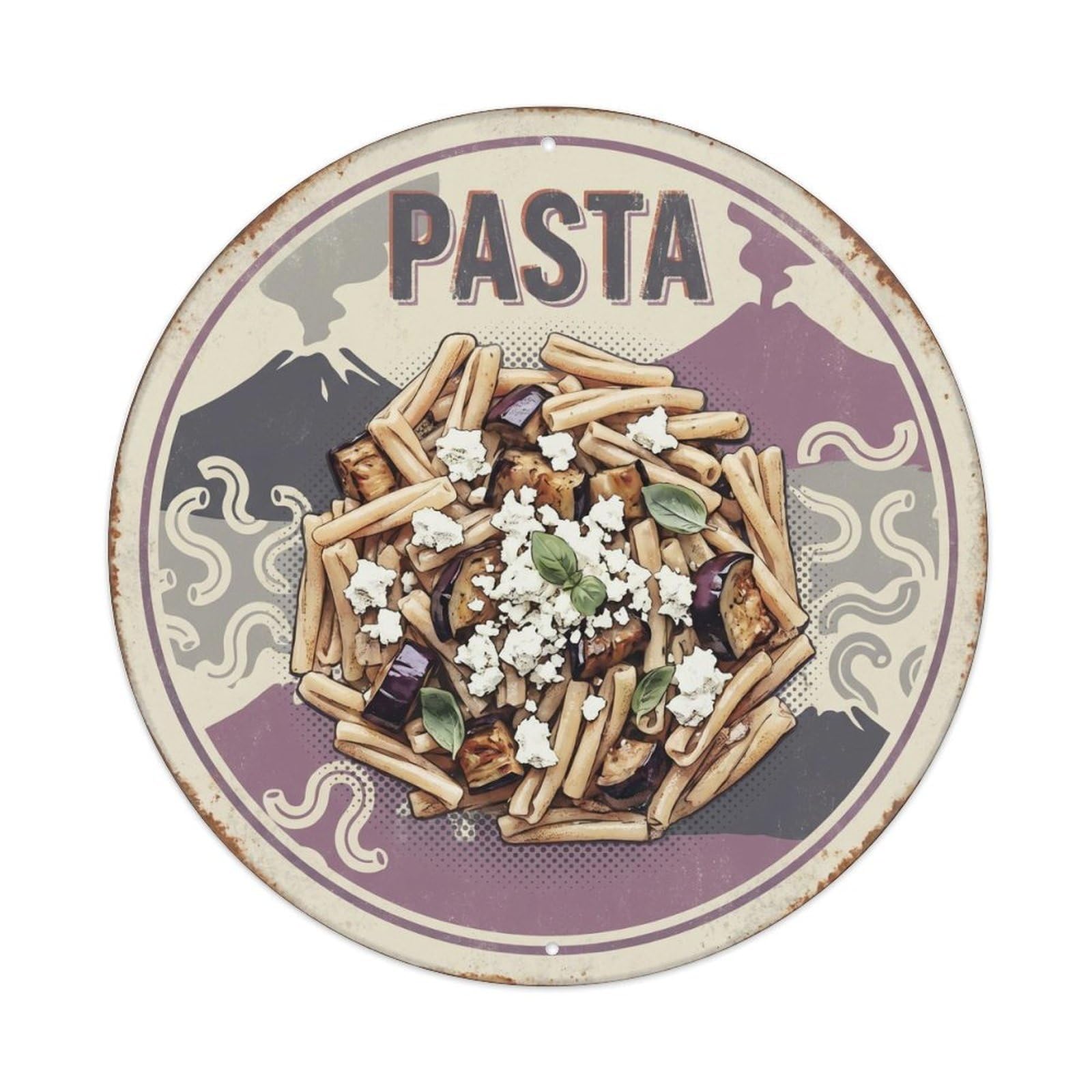 Pasta Kitchen Cuisine Cucina Italiana Vintage Graphic Metal Tin Sign