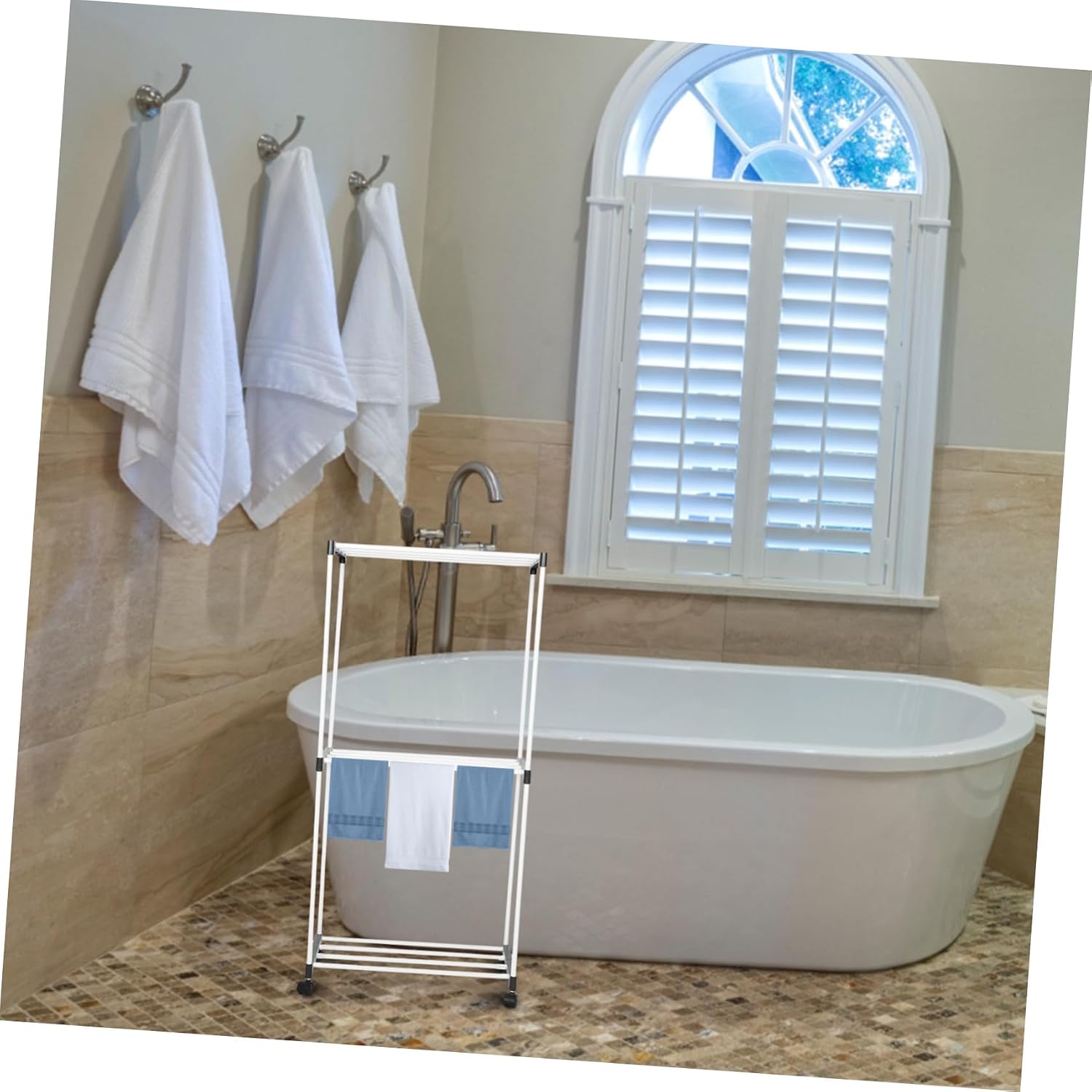 LABRIMP Foldaway Clothes Drying Rack Portable Towel Hanger Outdoor Towel Drying Rack Space-Saving Laundry Hanger