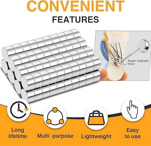Miniatura 7 de TRYMAG 80 imanes pequeños de neodimio de 0.197 x 0.118 in, pequeños imanes de neodimio de tierras raras para refrigerador, pizarra blanca