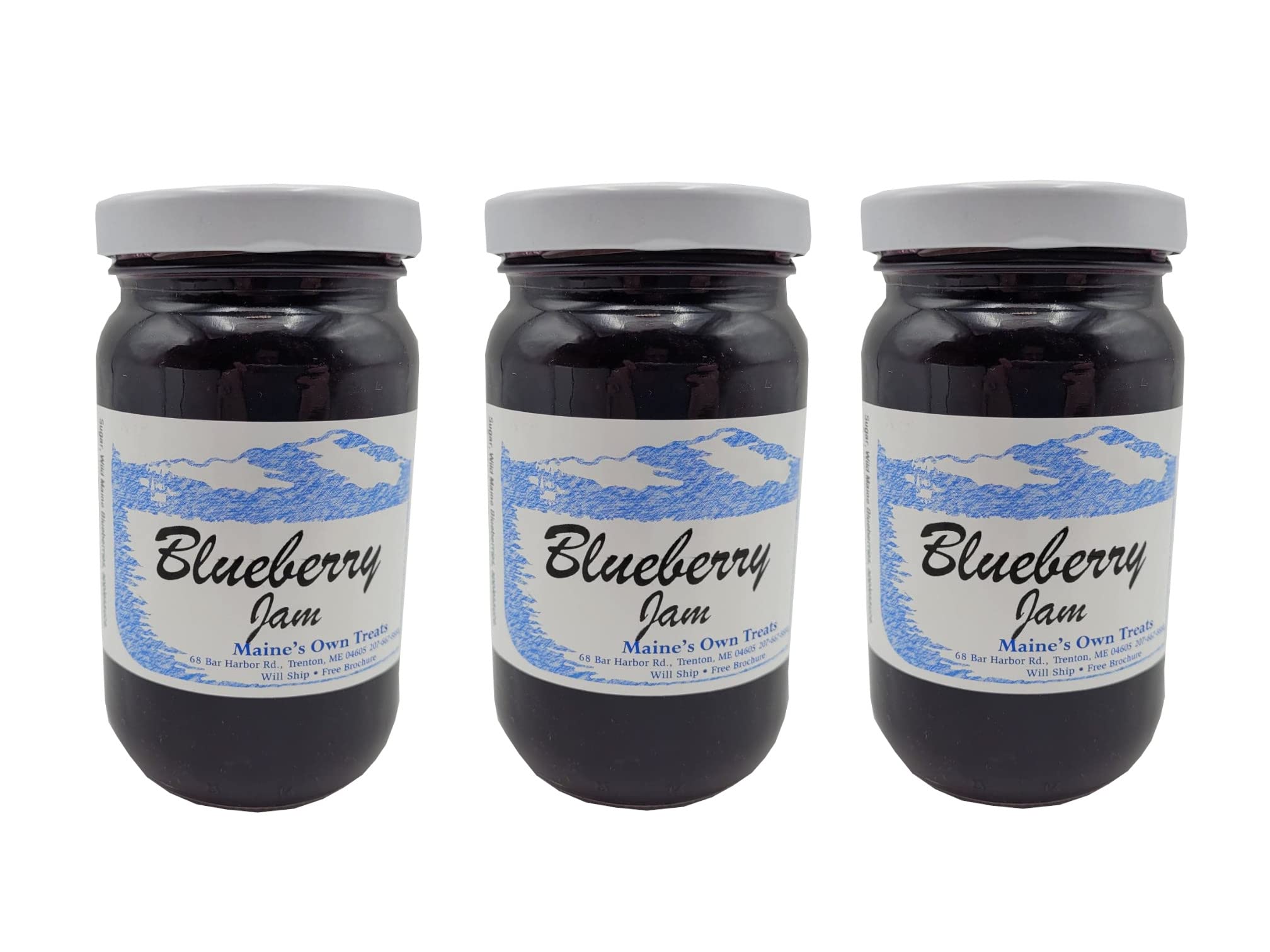 Wild Maine Blueberry Jam - Small Batch Made in Maine - 3 Pack - Holiday Gift Set