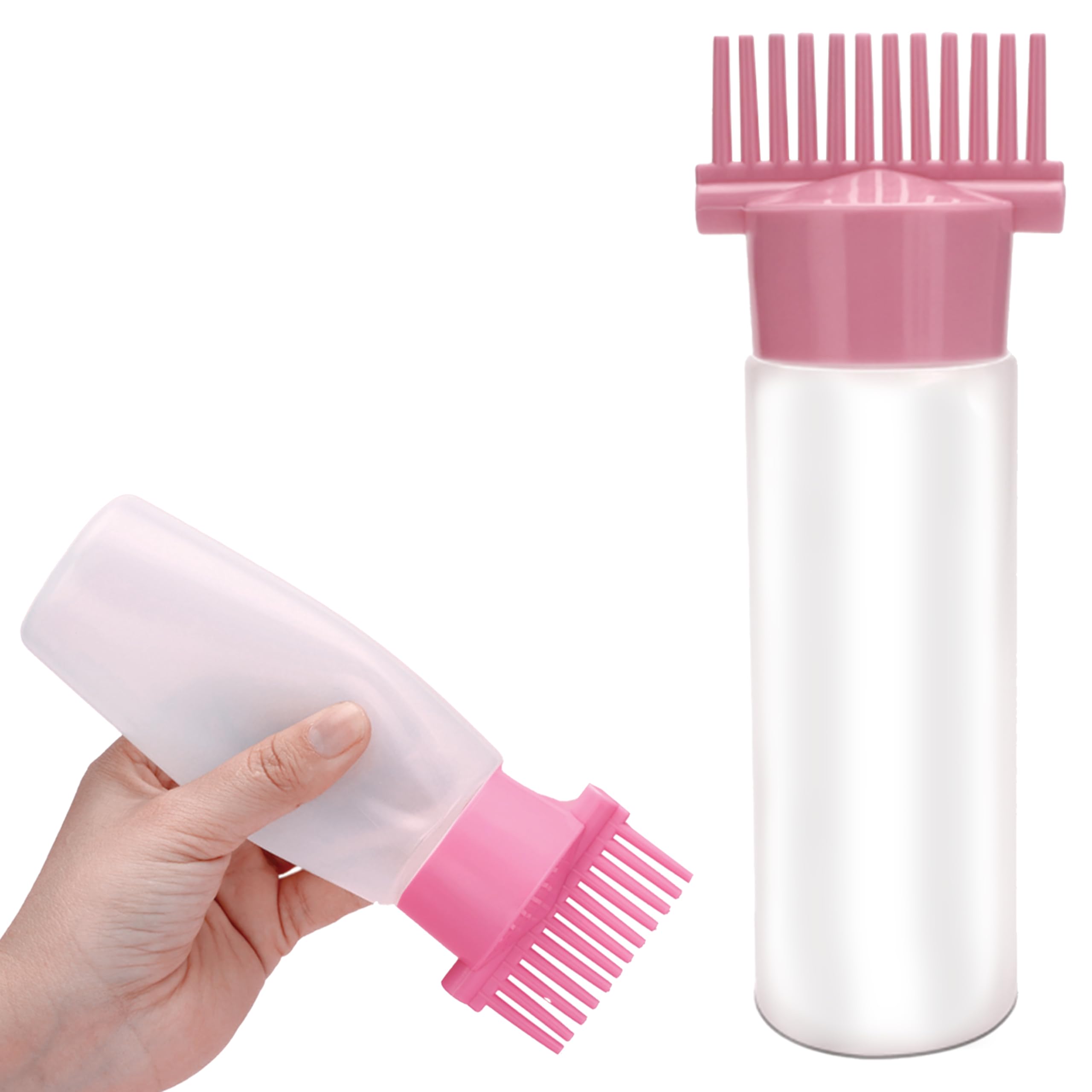 Hair Oil & Serum Applicator Comb Bottle for Scalp and Massager - Empty Dispenser Tool Applier for Head Oiling & Applying (1pcs) (Random Colour)