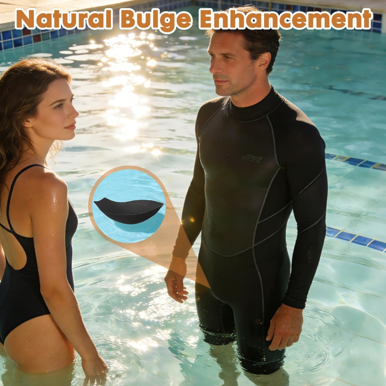 Amosfun 4 Pcs Men Bulge Enhancing Pads Sponge Cup Insert, Breathable U-Convex Protection Underwear for Swimwear Sports, Soft Foam Enlarge Front Booster for Briefs Shorts Jeans (Black)