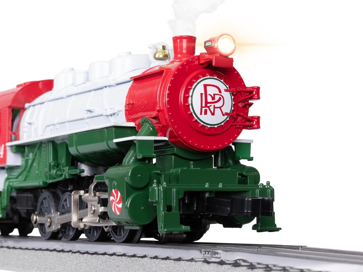 Lionel Peppermint Railroad 0-8-0 Christmas Freight LionChief Electric O Gauge Bluetooth 5.0 Train Set with Remote